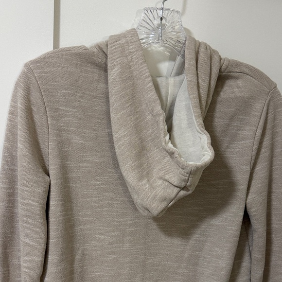 Forever 21 Terry Fleece Lighweight Beige Full Zip Hoodie Size Small - Picture 9 of 10